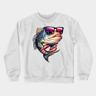 Cool American Bass Fish #4 Crewneck Sweatshirt